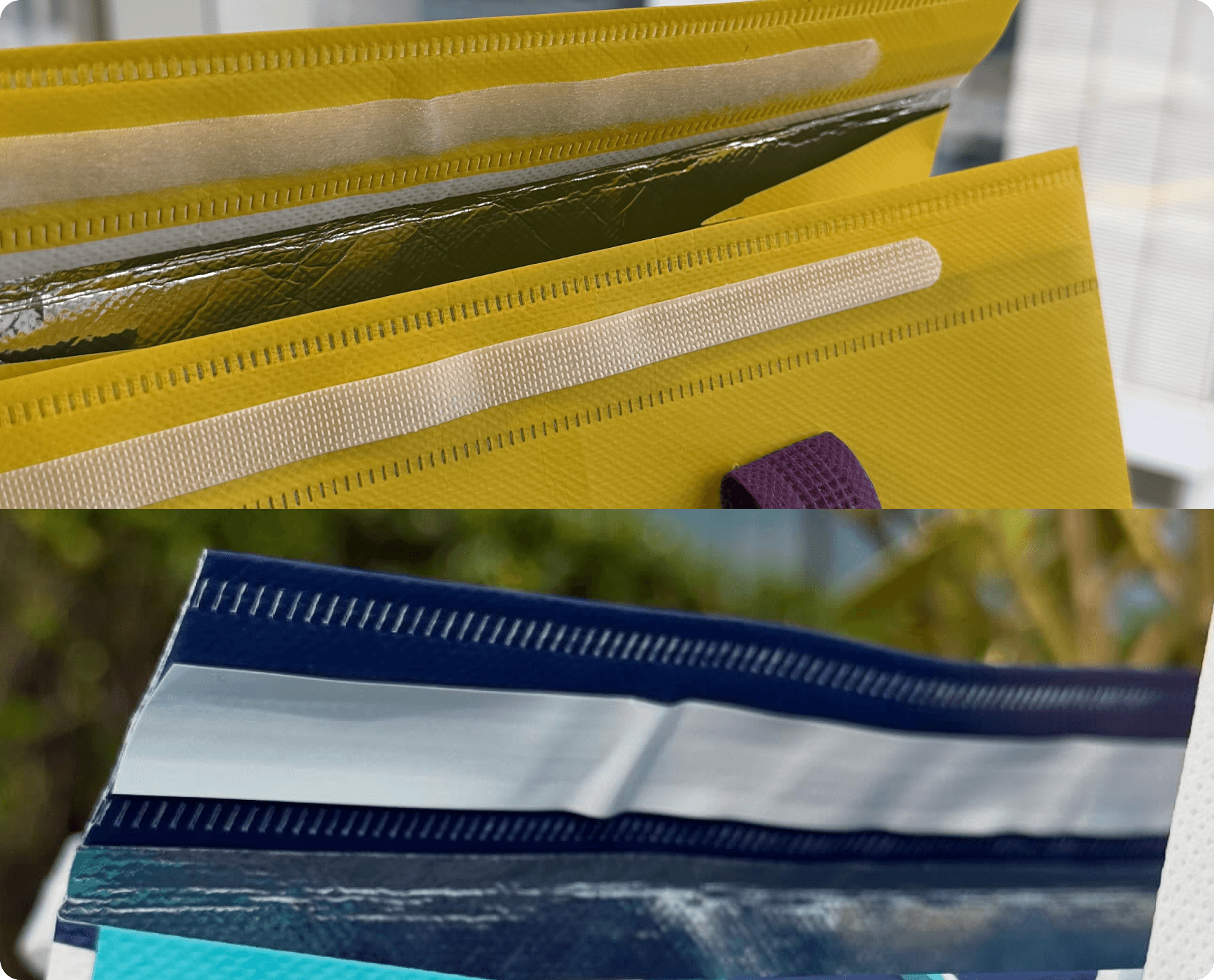 Klettverschluss und Klebeverschluss